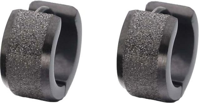 Creolen Set Edelstahl, Schwarz & Silber, Unisex - Bild 1