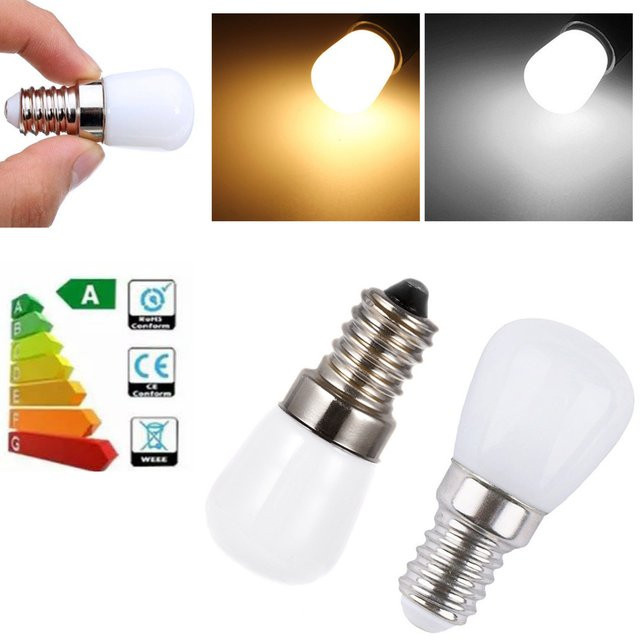 YORYZENG Mini LED Glühbirne E14 für Kühlschrank und Gefrierschrank, 2W, Weiß, SMD Technologie - Bild 1