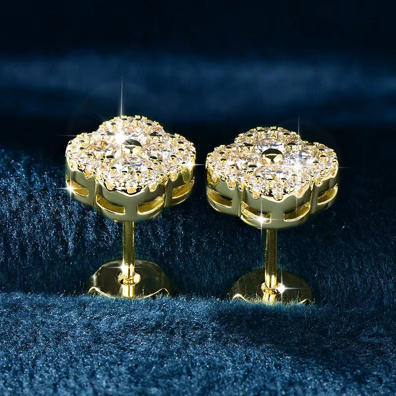 Rrjzz Ohrstecker, Diamant, Moissanit, Gold, Damen - Bild 2