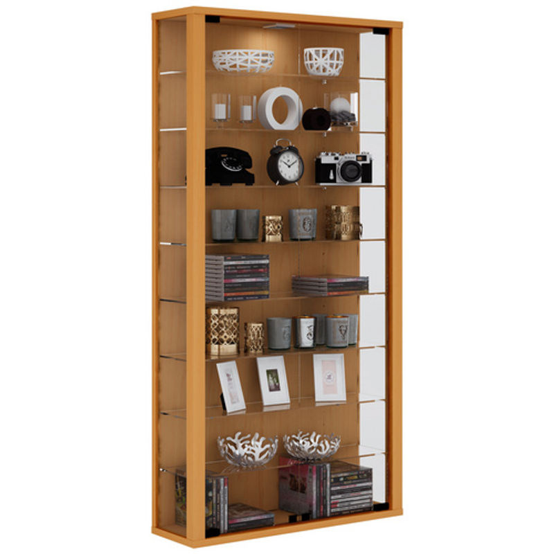 VCM Wandvitrine Vitrosa Maxi in Buche mit ESG-Sicherheitsglas, B/T/H: 59 x 18 x 113 cm - Bild 2