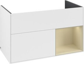V&B Waschtischunterschrank Finion Regale Rechts Seite in Weiß Matt Lack, B/T/H: 99,6 x 49,8 x 59,1 cm - Bild 1