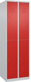 C+P Doppelstock-Spind Classic PLUS mit 2 Abteilen, Verkehrsrot, H x B x T: 185 x 60 x 50 cm - Bild 1