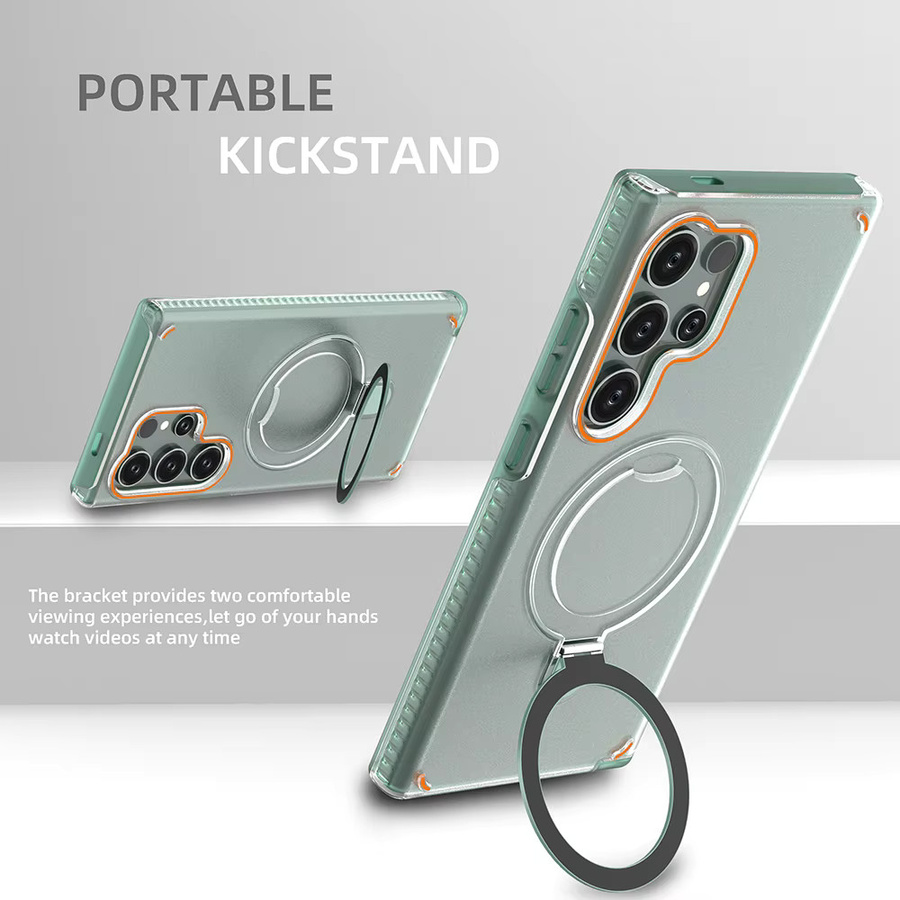 3 in 1 Magnetische Klapp-Ring Schutzhülle für Samsung Galaxy S26 S25 S24 Plus Ultra in Grün mit MagSafe Funktion und Standfunktion - Bild 2