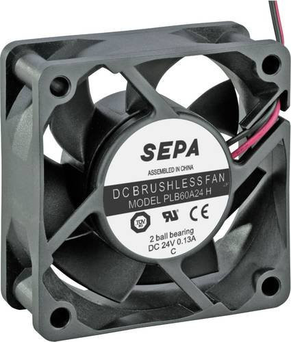 SEPA Axiallüfter PLB60A24SE16A Schwarz 24 V/DC 36.7 m³/h B/H/T: 60 x 60 x 25 mm - Bild 1