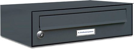 AL Briefkasten für 1 Partei zur Aufputzmontage, grau, B/H/T: 38,5 x 11,5 x 27,5 cm - Bild 1