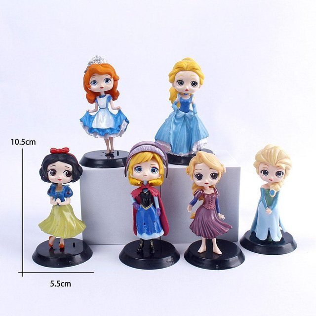 Q-Version Prinzessin Cartoon Figuren Puppe Spielzeug, 8-teiliges Set, ab 14 Jahren - Bild 1