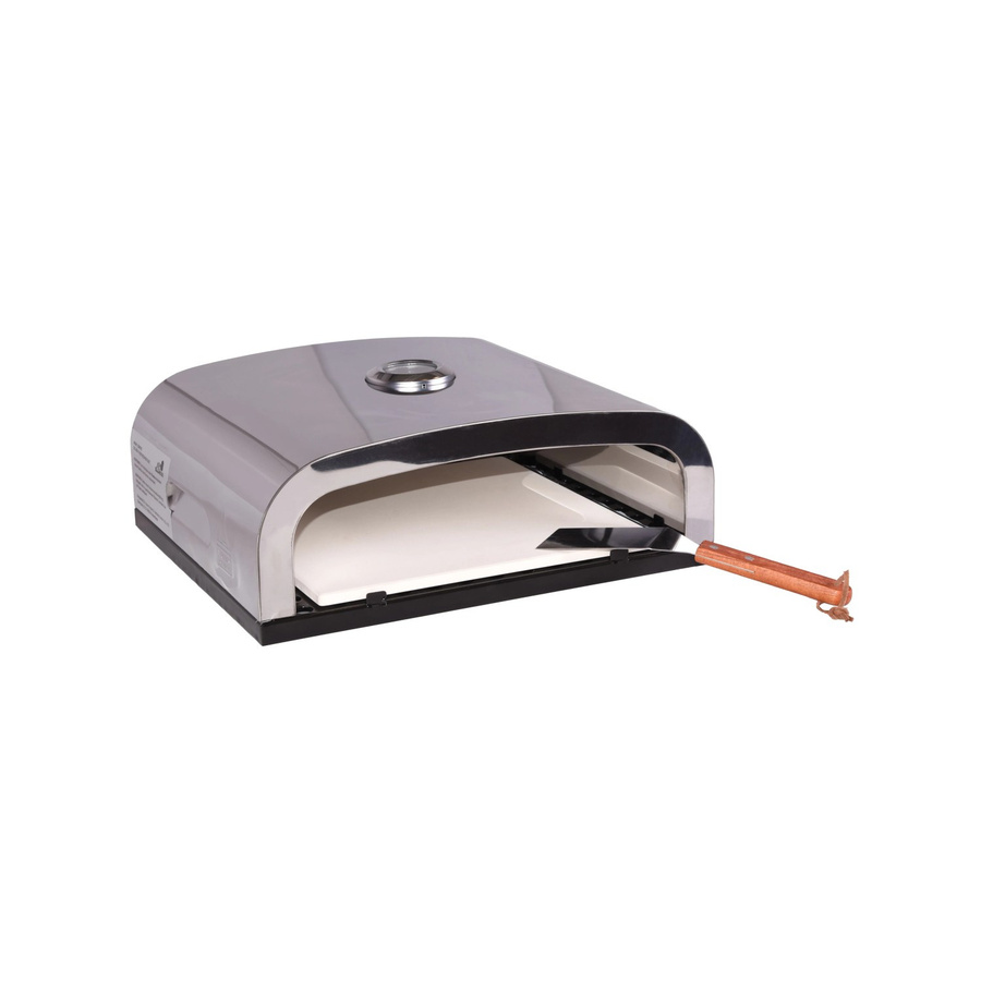 DELUKE Pizzaofen EDGAR aus Edelstahl in Silber mit Keramik-Pizzastein, B/T/H: 35 x 15 x 40 cm - Bild 2