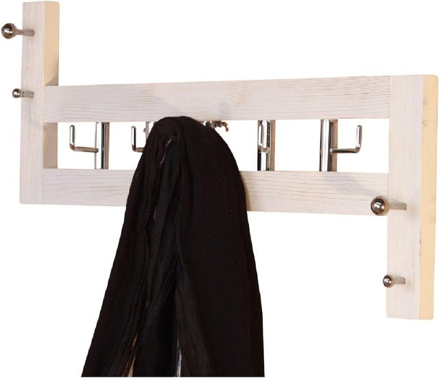 Wandgarderobe Zoran von Möbel direkt online in Weiß mit Haken aus Holz und Metall - Bild 1
