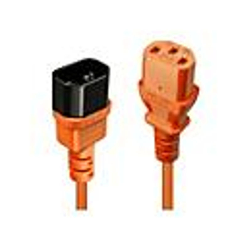 Lindy Strom Verlängerungskabel mit Kaltgeräte-Stecker C14 und Kaltgeräte-Buchse C13 in Orange, 2,00 m - Bild 3