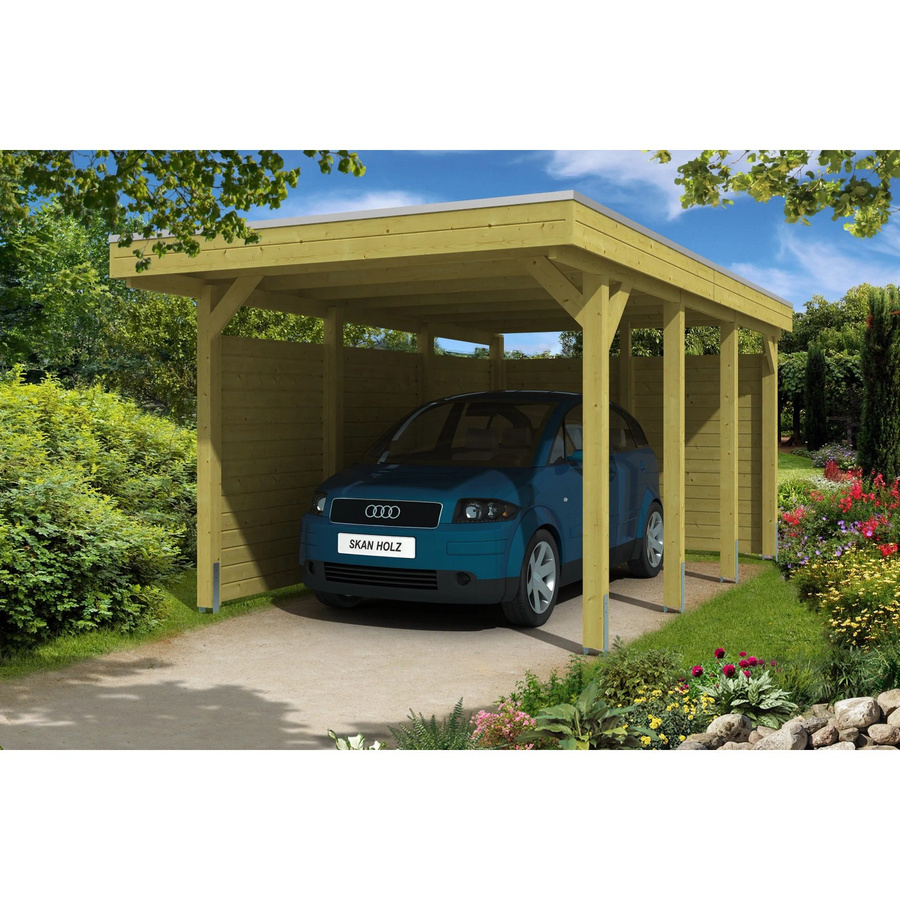 Skan Holz Flachdach-Einzelcarport Friesland Set 1, braun, B/T: 314 x 555 cm - Bild 2