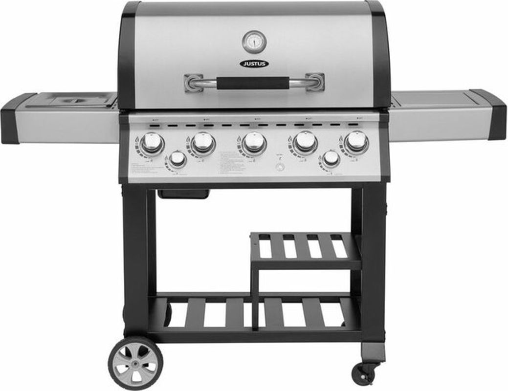 Justus Gasgrill Mars in Silber mit 5+2 Brennern, Seitenbrenner und Gusseisen-Rost - Bild 4