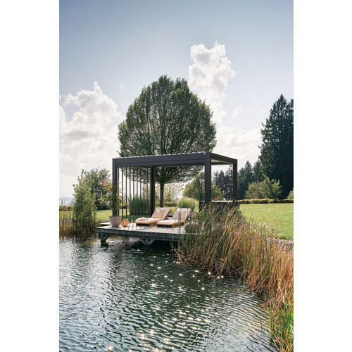 Biohort Pergola modern aus Stahl in Dunkelgrau, B/H/T: 404,5 x 264 x 312 cm - Bild 3