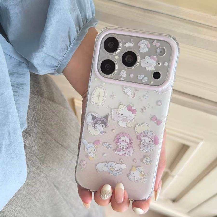 Sanrio Hello Kitty Melody Kuromi Handyhülle in Rosa mit Linsenschutz für iPhone 17 16 15 14 13 Pro Max - Bild 3