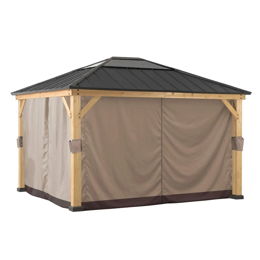 Sunjoy Gazebo Vorhang für Holzrahmen in Khaki, B: 393 cm, H: 452 cm - Bild 2