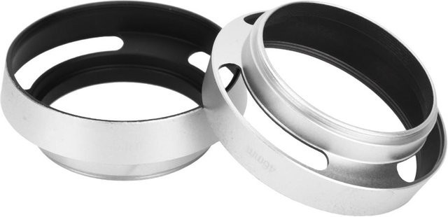 2er-Set Leica Gegenlichtblende aus Aluminiumlegierung mit Aussparung, 46 mm, Silber und Schwarz - Bild 1