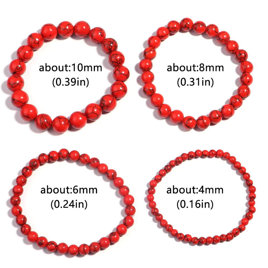 ZHIXUN Armband, Naturstein, rote Perlen, Unisex - Bild 4