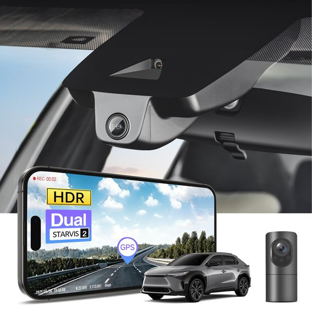 Mangoal STARVIS 2 Dashcam für Toyota BZ4X & BZ Dash 2023-2026 mit 4K UHD, GPS, 5GHz WiFi und App-Steuerung, Schwarz - Bild 1