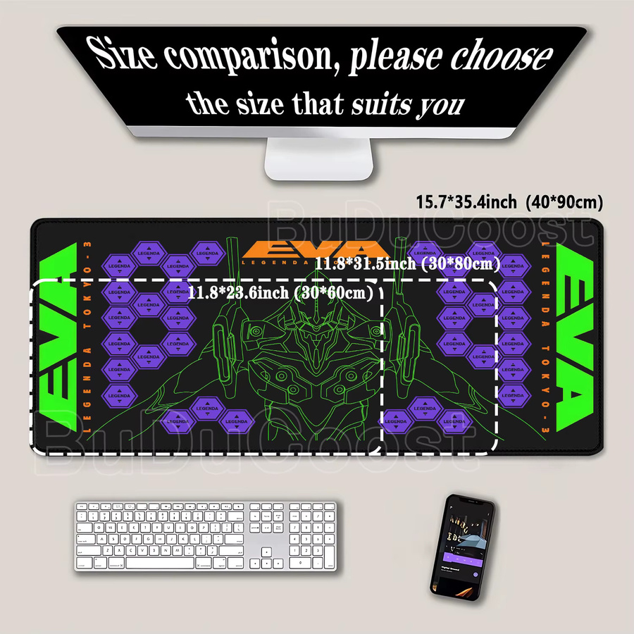 Potdemiel Evangelion Mauspad XXL Gamer Schreibtischunterlage mit HD-Druck in Multicolour - Bild 2