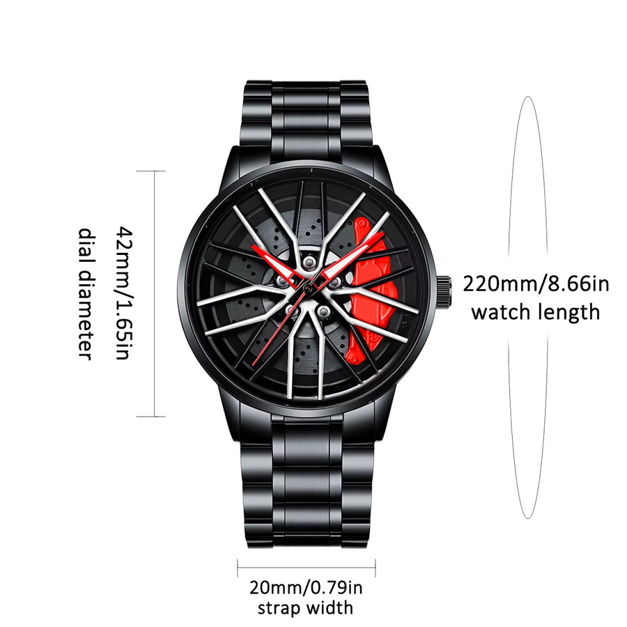 VA VA VOOM Armbanduhr, Quarz, Edelstahl, 42 mm, Herren, Schwarz - Bild 2