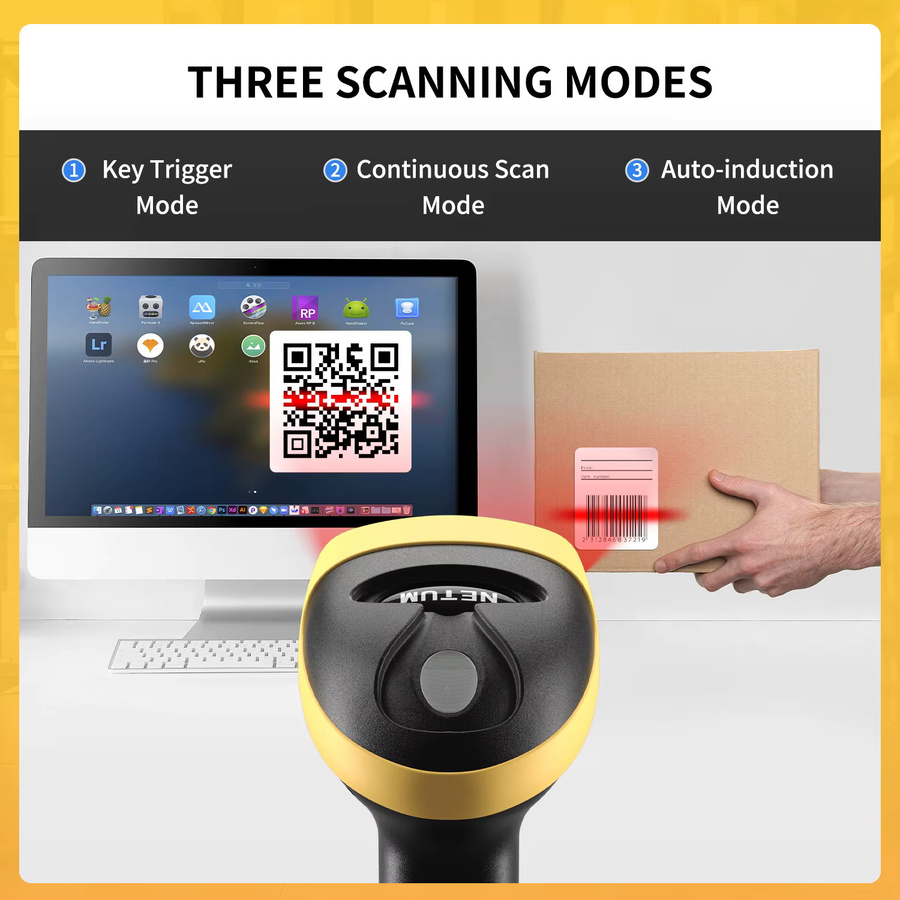 NETUM L8BLPro Bluetooth kabelloser 2D-Barcode-Scanner für QR-Codes und PDF417 mit automatischer Erkennung für POS-Systeme - Bild 2