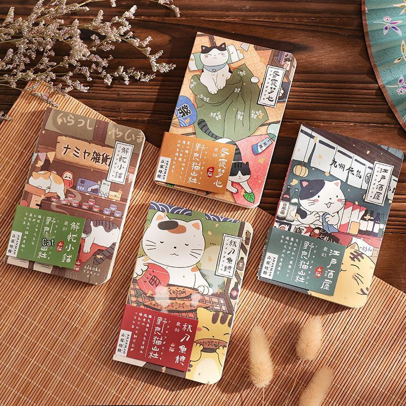 Muran Streunerkatzen Berg Gesellschaft Mini Japanisches Taschennotizbuch mit Hardcover und blanko Seiten - Bild 3