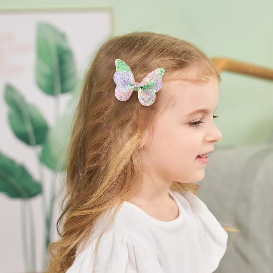 Haarclip Doppel Schmetterling Pailletten, Bogen Haarnadeln, Kinder - Bild 1
