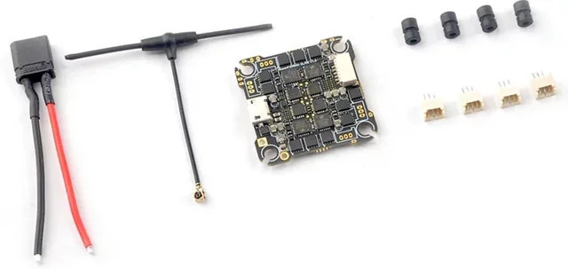 HappyModel SuperF405HD ELRS AIO 3in1 Flight Controller mit 20A ESC und 2,4G ELRS RX für FPV Whoop Drones, Schwarz, B/T: 25,5 x 25,5 mm - Bild 1