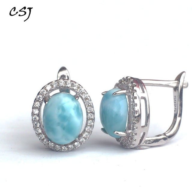 Csj classic Ohrring, 925 Silber, Larimar, Naturblau, Damen - Bild 1