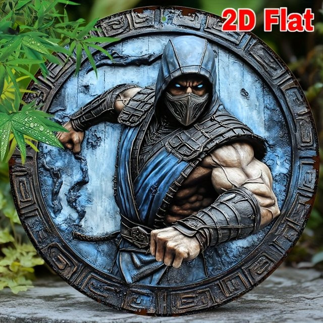 Rundes Metallschild CIFBUY aus Aluminium in Mehrfarbig mit abstraktem Design für deine Wanddekoration im Haus oder Garten, Durchmesser: 20,32 cm - Bild 1