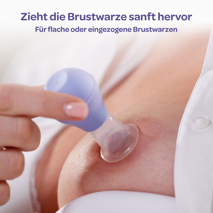 Lansinoh Latch Assist Brustwarzenformer aus Silikon mit Aufbewahrungsbox in Lila und Transparent - Bild 2