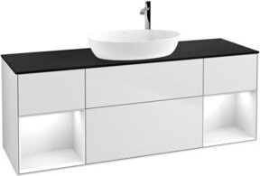 V&B Waschtischunterschrank Finion mit Wandbeleuchtung, Weiß lackiert, Breite: 160 cm, Tiefe: 50,1 cm, Höhe: 50,1 cm - Bild 1
