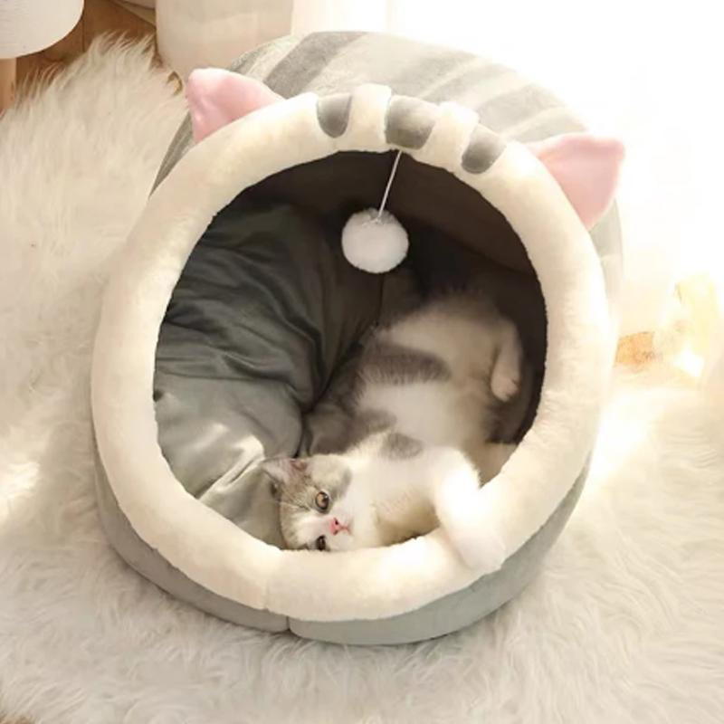Gemütliches Katzenbett als weiches Katzenhaus und Höhle für kleine Hunde und Katzen, B/T/H: 31 x 30 x 28 cm - Bild 4