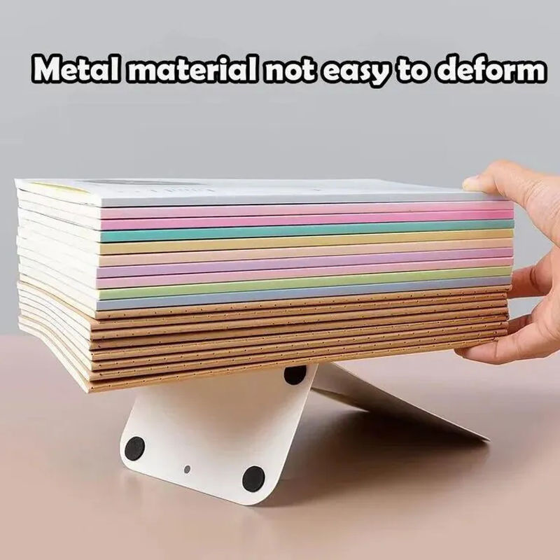 NATAWA Metall Buchständer für den Schreibtisch, 2-teiliges Set, schwarz weiß grau, minimalistisches Design für Studenten und Büro - Bild 2