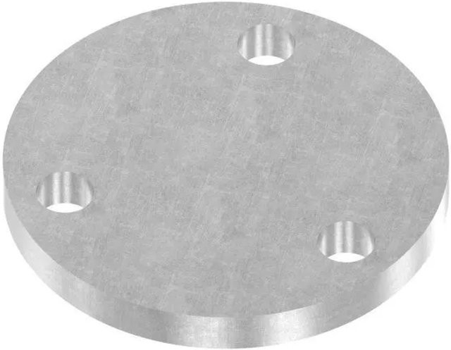 FeNau Ankerplatte aus Stahl in Silber, Durchmesser: 100 mm, Dicke: 10 mm, mit 3 Bohrungen Ø 13 mm - Bild 1