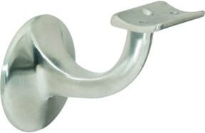 DENI Handlaufträger aus Edelstahl mit gewölbter Wandplatte in Silber, Auflagebreite: 55 mm - Bild 1