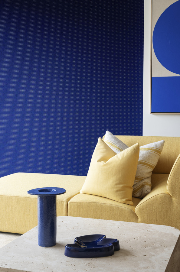Arte International Wallpaper Dots 31012 Profound Ultramarine Blau Abstract Bauhaus Design Non-Woven High Gloss - Bild 1