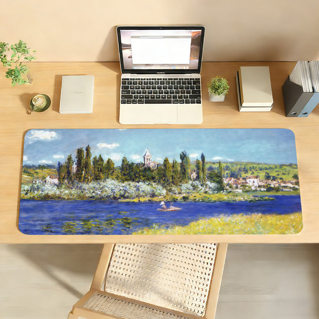 XXL Mauspad Claude Monet Kunstwerk in Multicolour, rutschfeste Schreibtischunterlage aus Gummi für PC und Laptop - Bild 1