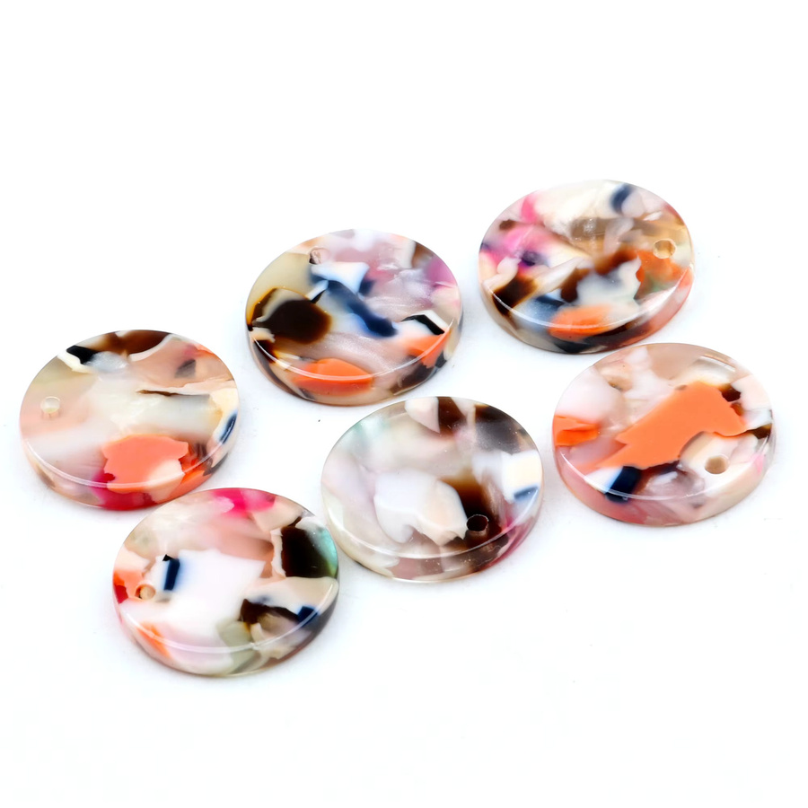 XINER Ohrring-Charm, Leopardenmuster, Acetat, Perle, Bunt - Bild 1