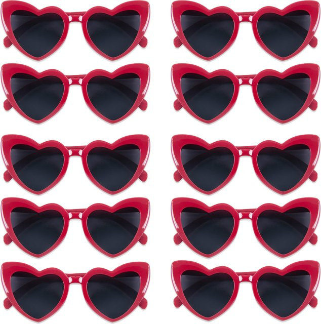WEIGAO Sonnenbrille Herzform, rot, Vollrand, Kunststoff, Damen - Bild 1