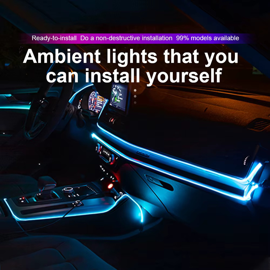RGB LED Neon Flex Umgebungslicht für die Auto-Innenraumbeleuchtung mit USB-Anschluss - Bild 2