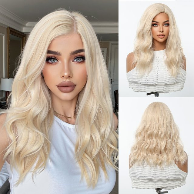 EASIHAIR Perücke, blond, gewellt, synthetisch, mittellang, Damen - Bild 1