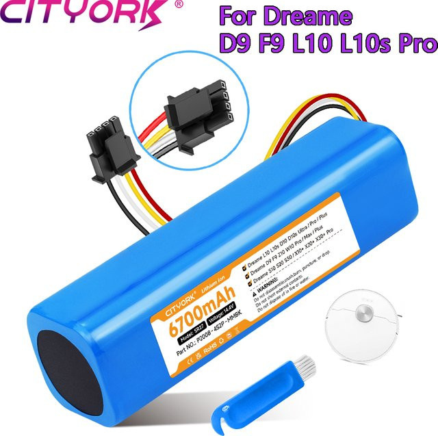 Dreame Ersatzakku 14,4 V 6700 mAh in Blau inklusive Zubehör für L10, L10s, D10, D10s Ultra, Pro, Plus, D9, F9, Z10, W10 Pro/Max Plus, S10, S20, S30 und X10 - Bild 1