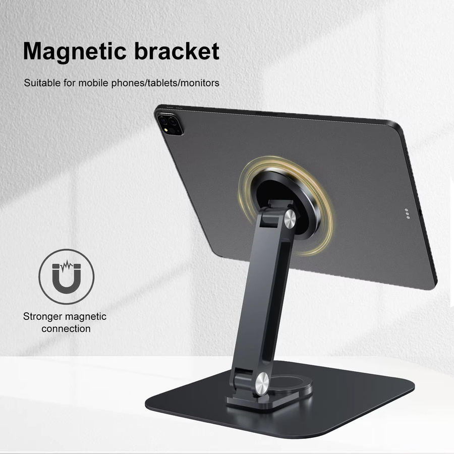 UNEW Tragbarer Monitorständer aus Aluminiumlegierung in Silber, 360 Grad drehbar, VESA 75x75 mm, Tragkraft bis 5 kg - Bild 4