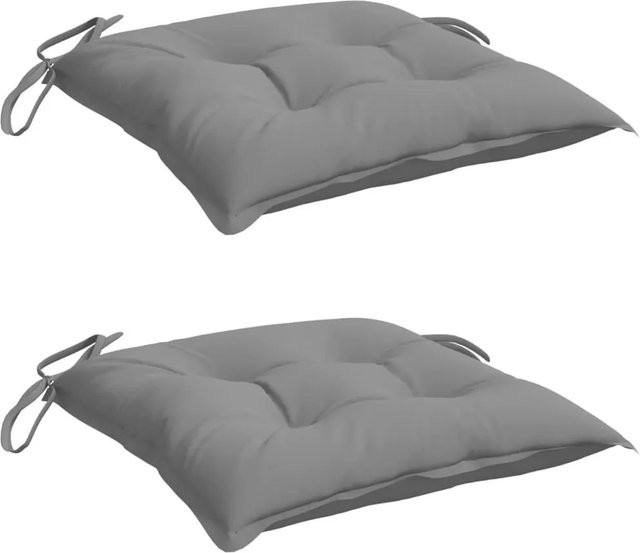 vidaXL Stuhlkissen 2er Set Grau aus Oxford-Gewebe, B/T/H: 50 x 50 x 7 cm - Bild 1