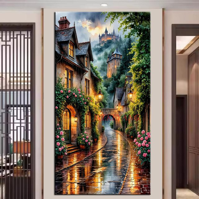 JKEKEYANG Diamantmalerei DIY Straßenlandschaft Mosaik Set in Multicolor, B/H/T: 40 x 20 x 20 cm - Bild 1