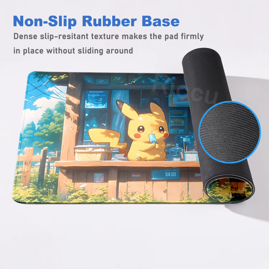 Potdemiel Mauspad Pikachu Design in Multicolour als große Schreibtischunterlage für Gaming und Tastaturen - Bild 2
