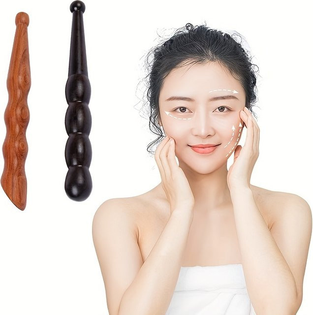 Sandelholz Gesichtsmassage Stick, Massage Werkzeug für Gesicht, Körper und Füße - Bild 1