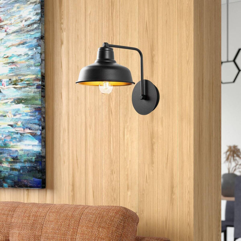 Opviq Wandleuchte aus Metall in Schwarz für Wohnzimmer, Schlafzimmer und Flur, E27, B/H/T: 27 x 24 x 19 cm - Bild 4