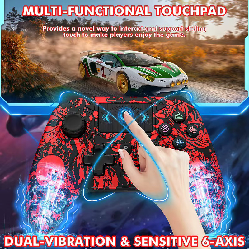 Bonacell Kabelloser Gamepad Controller für PS5 und PC mit Hall-Effekt, 6-Achsen-Gyroskop und Doppel-Vibration - Bild 3