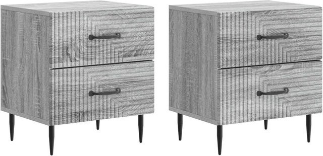 vidaXL Nachttisch Set 2 Stück in Grau Sonoma modern B/T/H: 43 x 34,5 x 47,5 cm - Bild 1